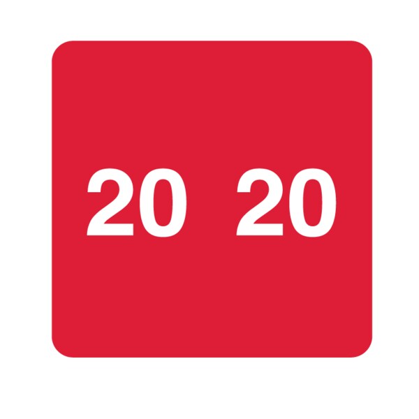 2020 Ames Year Bands 1-7/8" x 1-7/8" Red Reverse